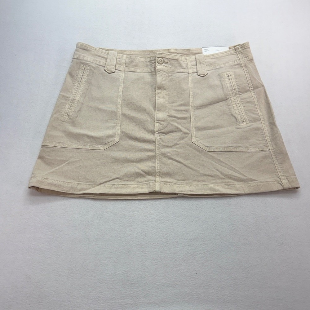 American Eagle Women's 18 Beige High Rise Cargo Utility Stretch Mini Skirt NWT